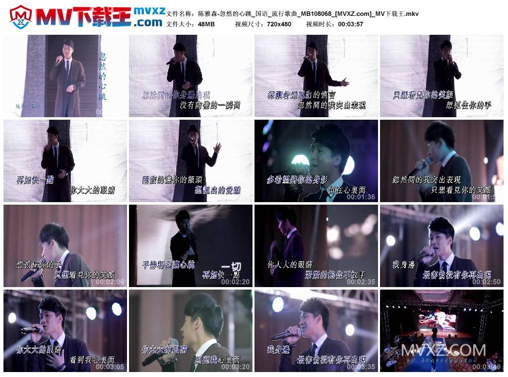 陈雅森-忽然的心跳_国语_流行歌曲_MB108068